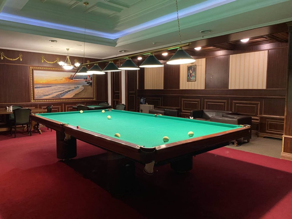 For professionals and fans of billiards, as well as for those who like to spend time for a friendly conversation in an interesting atmosphere.